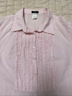 J. Crew Light Pink Short-Sleeve Tuxedo Shirt